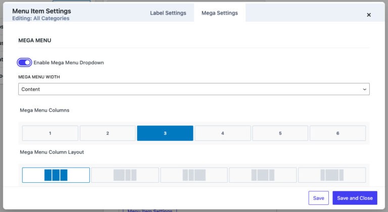 Mega Menu Kadence Pro