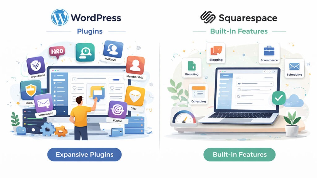 Features and Extensibility - Squarespace vs WordPress